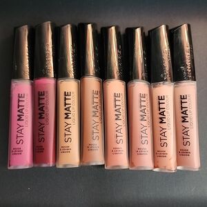 Lot of 8 Rimmel London Stay Matte Liquid Lip Colour Pink Plum Nude Lipstick NEW